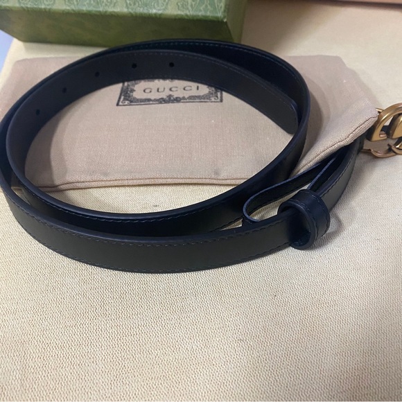 Gucci Dark Green Belt with Gold GG Buckle - Picture 7 of 8